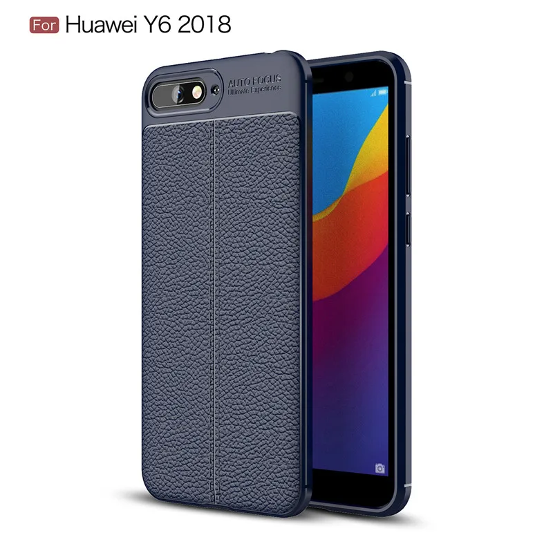 Luxury Shockproof Soft TPU Case For Huawei Y6 2018 Phone Back cover Leather for Huawei Y6 2018 Case Silicone Cover 5 (17)