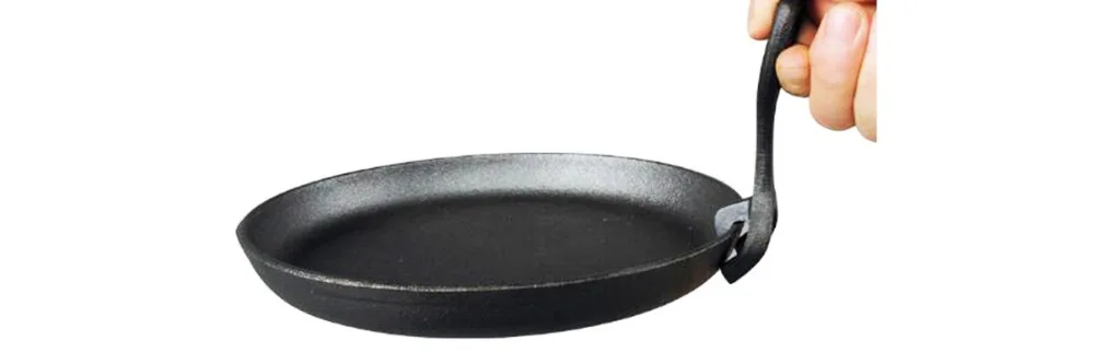 22 см/24 см чугунная антипригарная сковорода для стейка с деревянным поднос для пиццы сковорода для газовой плиты и индукционной плиты