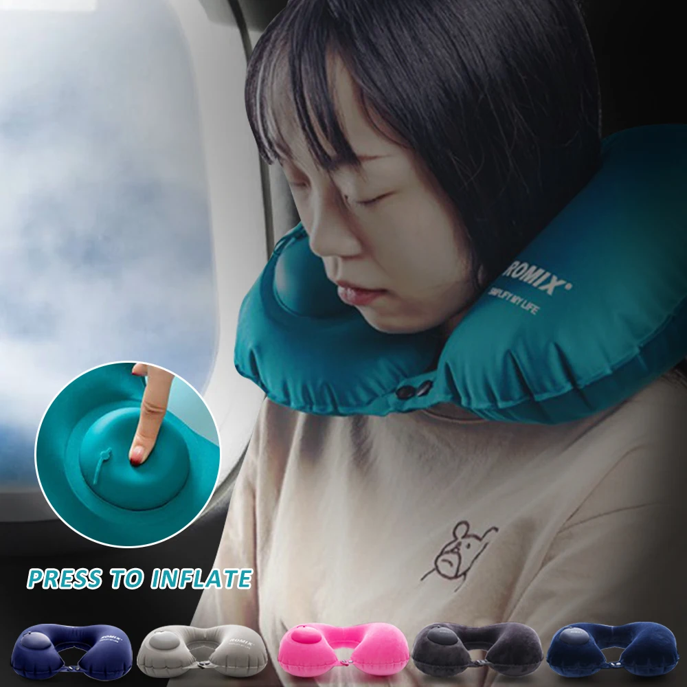 

Neck Pillow U-Shape Portable Travel Pillow for Airplane Inflatable Outdoor Tool Comfortable Sleeping Pillows Camping Accessories