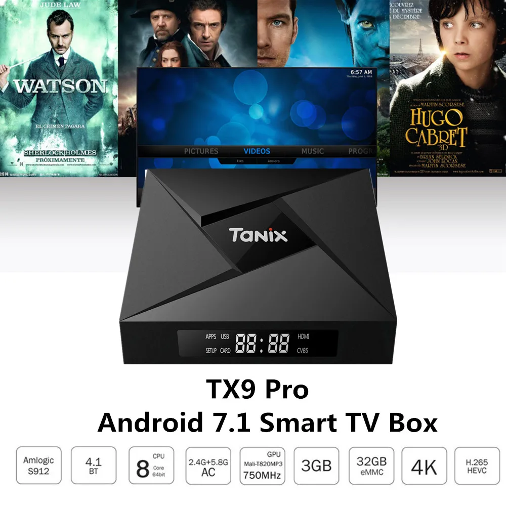 

Tanix TX9 Pro TV Box Amlogic S912 Octa-core Set-top TV Box CPU Android 7.1 3GB 32G OS Bluetooth 4.1 1000M LAN Smart TV Box