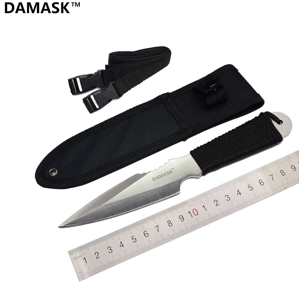 

EDC Tactical Fixed Blade Knife Damask Brand Outdoor Survival Straight Knife Paratrooper Diver Portable Leggings Knife Hand Tools