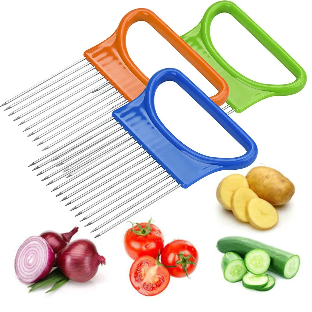 

best selling 2019 products Tomato Onion Vegetables Slicer Cutting Aid Holder Guide Slicing Cutter Safe Fork support dropshipping