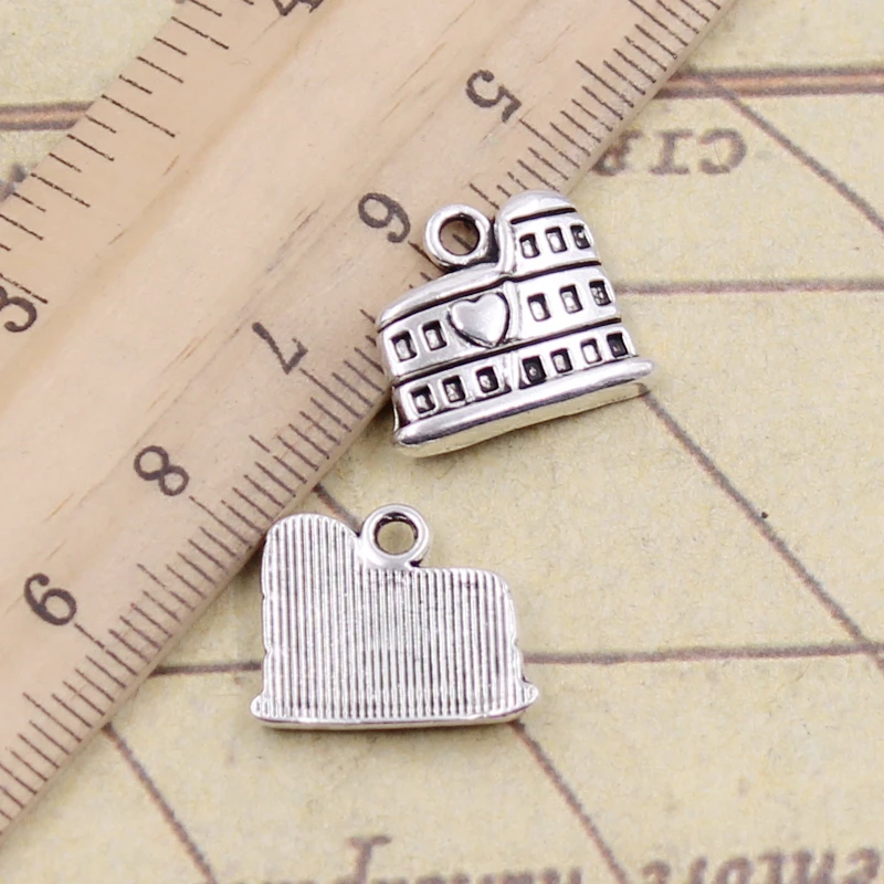 

10pcs Charms roman colosseum rome italy 16x13mm Tibetan Silver Plated Pendants Antique Jewelry Making DIY Handmade Craft