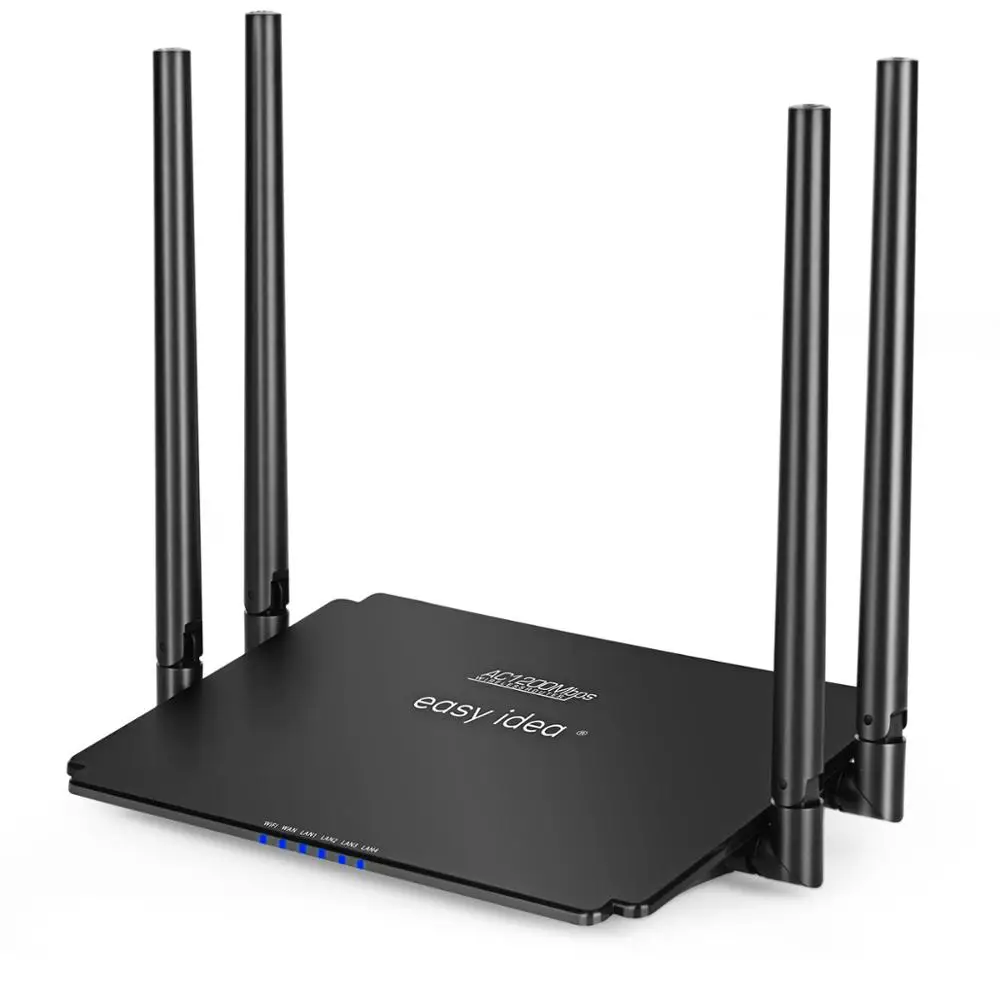 EASYIDEA Wifi Router AC 1200Mbps Wireless Router 2.4G 5Ghz Dual Band Wifi Repeater 4 Antenna Router Wi-fi Access Point Smart APP EASYIDEA Wifi Router AC 1200Mbps Wireless Router 2.4G 5Ghz Dual Band Wifi Repeater 4 Antenna Router Wi-fi Access Point Smart APP