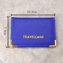 Дорожный держатель для карт из искусственной кожи, женский синий кошелек для кредитных карт, мини-автобус, держатель для банковской карты, милый держатель для карт, чехол
