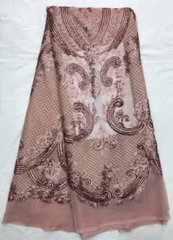 

5yd/lot good quality CiCi-111908 embroiry french lace fabric with sequins