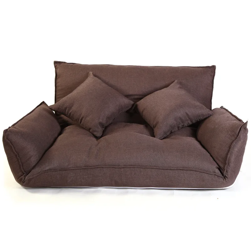 A,Modern Design Floor Sofa Bed 5 Position Adjustable Sofa Plaid Japanese Style Furniture Living Room Reclining Folding Sofa