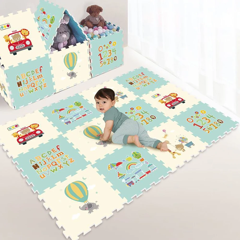 

MrY 4pcs Set Blue Ocean Rug Baby Puzzle Play Mat Crawling Pad Interlocking Activity Foam for Children Kids Gift