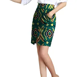 Африканская мода спереди встречная складка Для женщин юбка Анкара дизайн Африканский принт элемент Дашики наряды