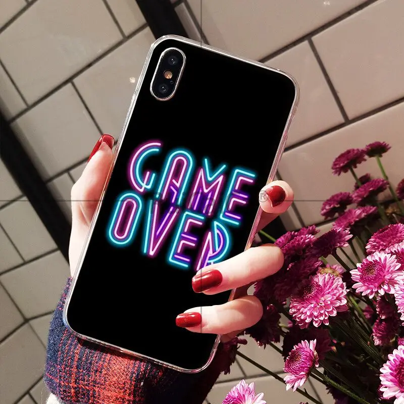 Black background fluorescent small pattern font neon