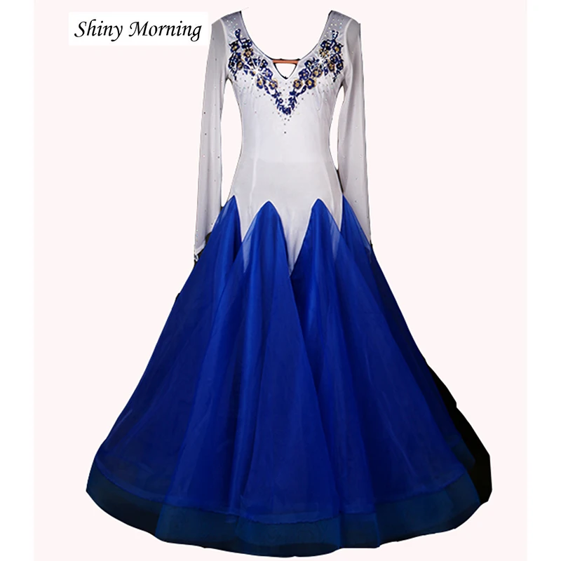 Ballroom Dress Blue Standard Ballroom Dress Customized Ballroom Dresses China Size S,M,L,Xl,XXL