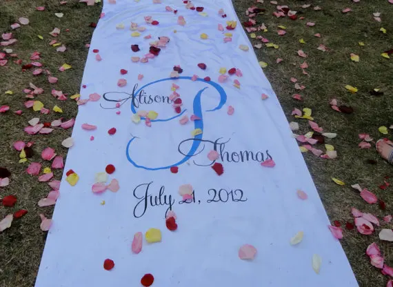 Индивидуальный коврик с монограммой Свадебный бегунок для коридора матовый
