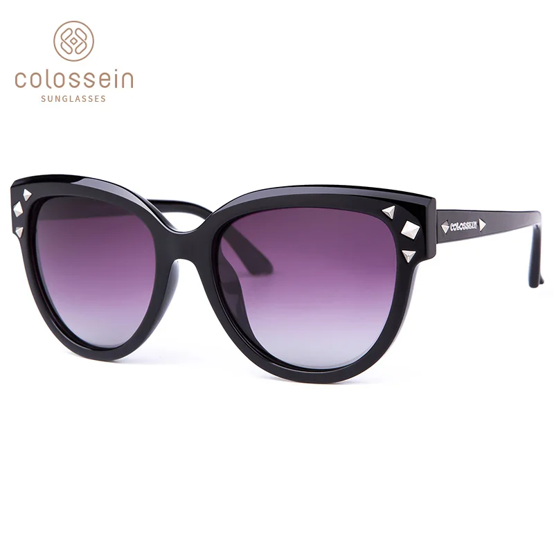 

COLOSSEIN Polarized Sunglasses Women Street Vintage Fashion New Arrival Sun Glasses Eyewear Oversize Black Frame TAC UV400