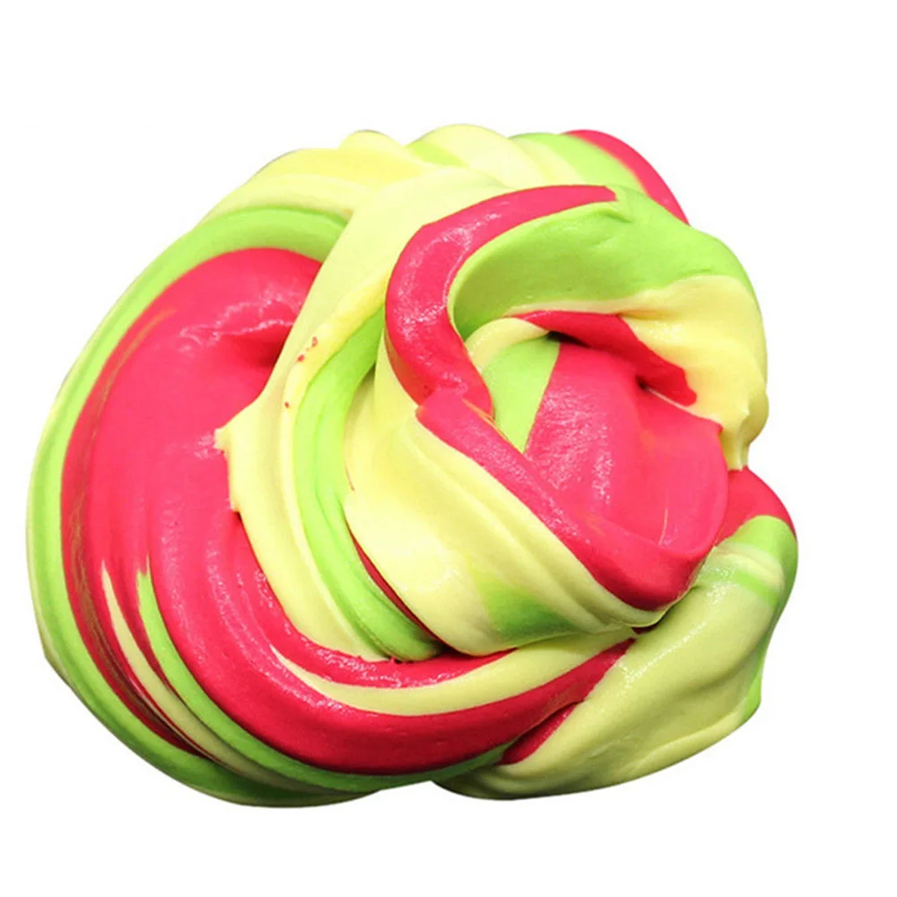 Green Yellow Red 80 мл пушистые поставки слаймов игрушки шпатлевка мягкая глина светильник Пластилин Playdough Lizun Slime амулеты Жевательная Полимерная глина антистресс - Цвет: Green Yellow Red
