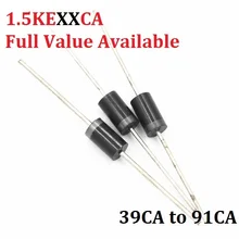 20 шт. 1.5KE39CA 1.5KE43CA 1.5KE47CA 1.5KE51CA 1.5KE91CA 1.5KE56CA 1.5KE62CA 1.5KE82CA/43, 47(Европа)/51CA/56CA/62CA/82CA/91CA/диод