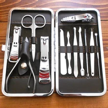 Красота Маникюрный Инструмент Плоскогубцы клипер ногтя установить Книги по искусству маникюрный набор ногти Clipper Ножницы, пинцет Ножи 12 шт. комплект