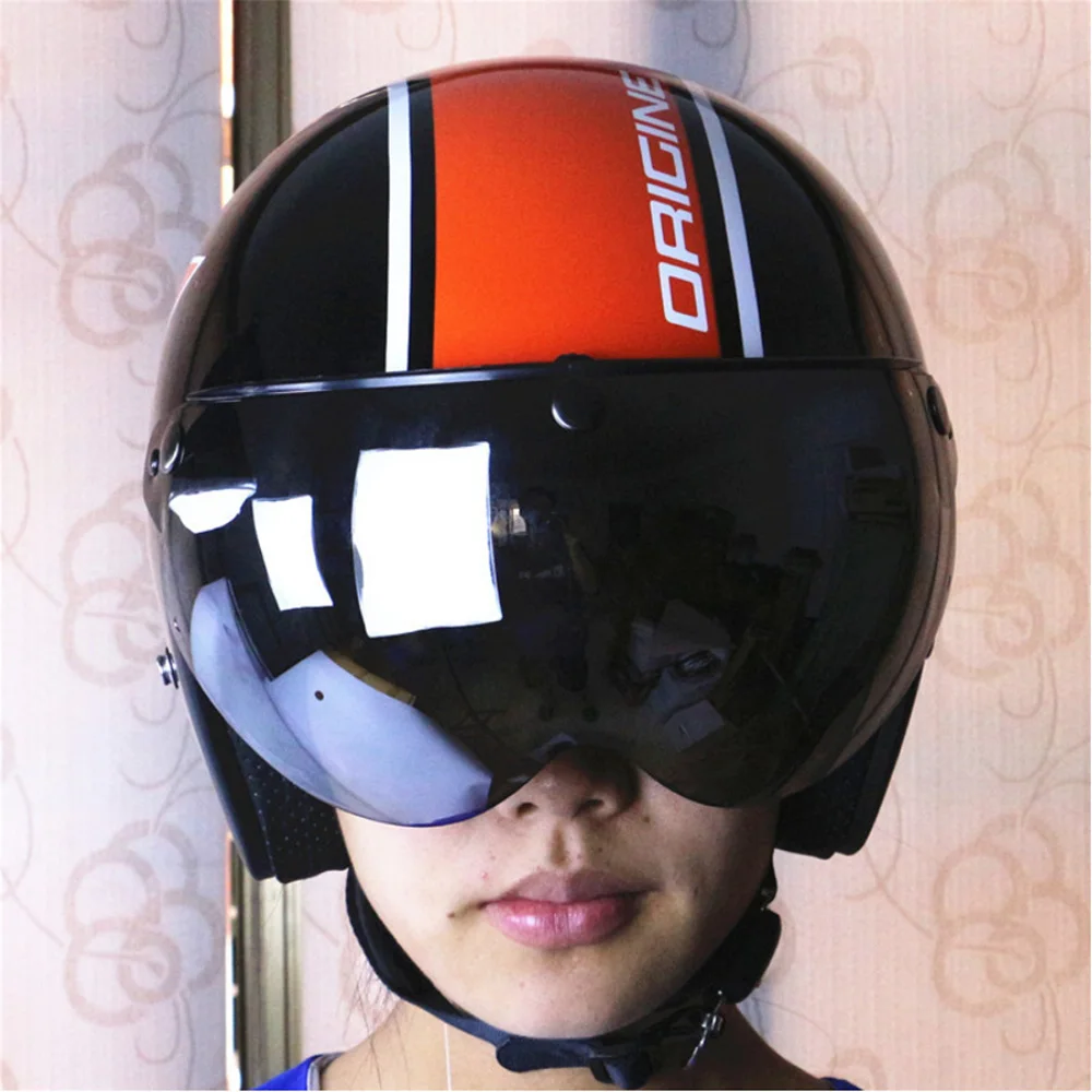 3 Snap Motorrad Helm Visier Wind Gesichtsschutz  Up Down Objektiv Farbe 