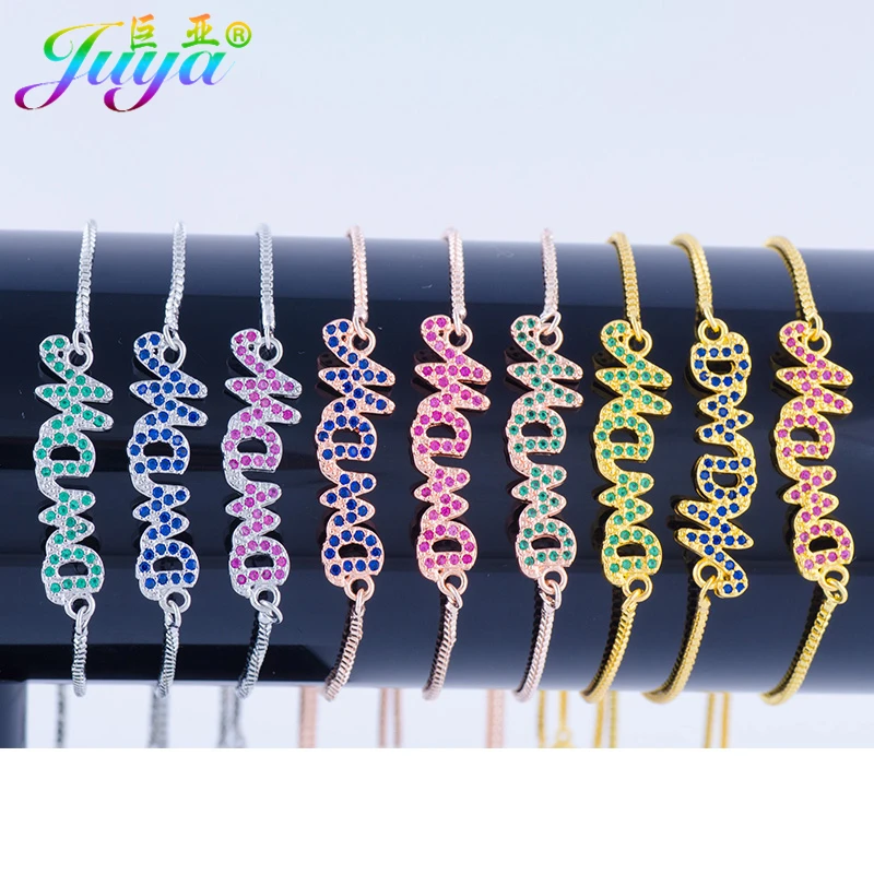 Newest Arrival 2017 Fashion Micro Pave Zircon MaMa Connector Charm Women Bracelets For Thanksgiving Day Christmas Gift | Украшения и