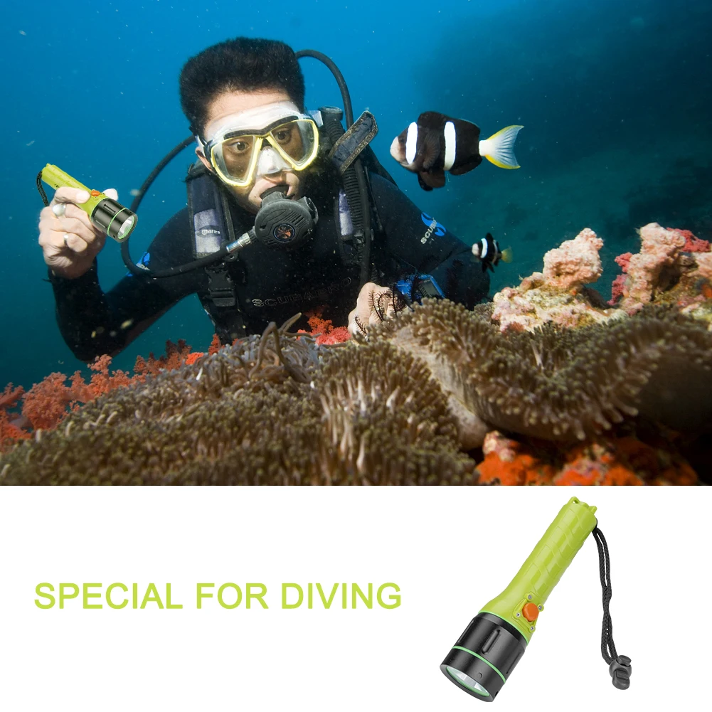 Sanyi XML T6 светодиодный светильник для подводного дайвинга, фонарь для подводного плавания, перезаряжаемый светильник ing, 2 режима, светильник-вспышка, портативный охотничий фонарь