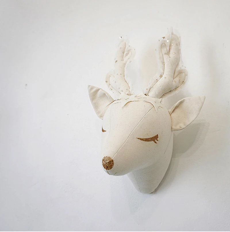 Montagens da Parede da Decoração da Parede da Cabeça dos Cervos Arte da Parede Quarto dos Miúdos Brinquedos Unicórnio Animal Cabeça Nórdico 3d Pendurado Decoração Dropshipping 2 Cheap Material de parede de pelúcia