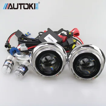 

Free Shipping AUTOKI 3.0inch TiGuan LED DRL with H1 Mini Hi/Low bi xenon Projector lens kit