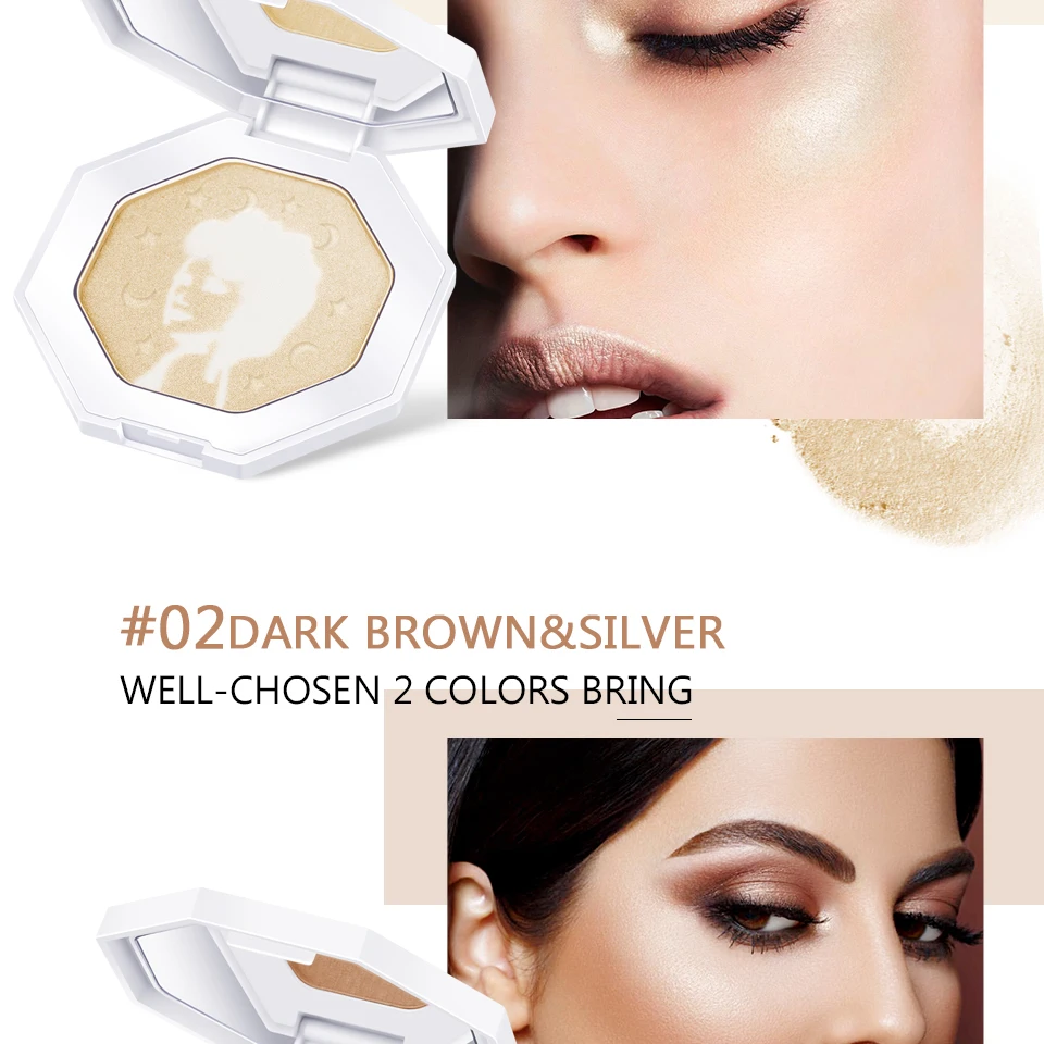 MIXDAIR макияж хайлайтер пудра палитра Shimmer Glow комплект осветитель 2 цвета в 1 контур лица бронзатор для лица и глаз хайлайтер
