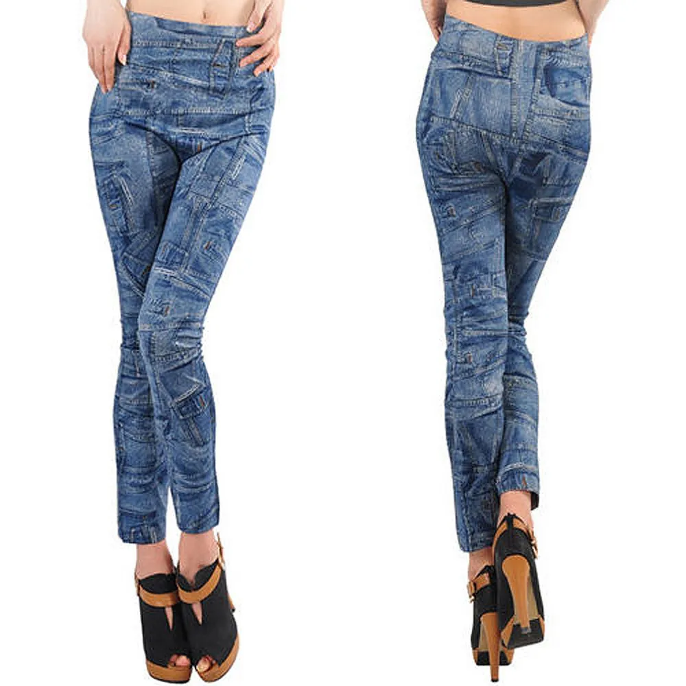 Новые Сексуальные женские леггинсы, джеггинсы, модные джинсы с татуировкой, эластичные обтягивающие штаны