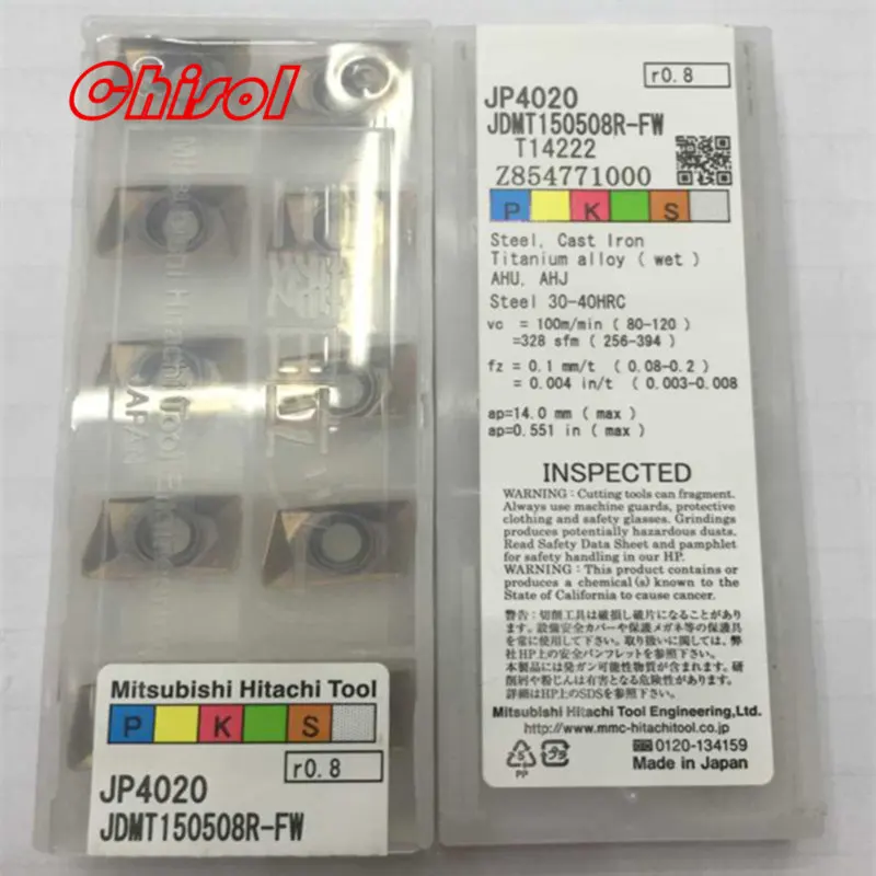 

free shipping high quality milling inserts JDMT150508R-FW JP4020 cnc carbide milling inserts cutter tools