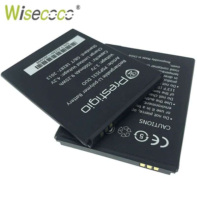 WISECOCO 5 шт. Новинка 2500 мАч батарея для Prestigio Muze D3 PSP3530 DUO E3 PSP3531 DUO Muze A7 PSP7530 PSP3532 мобильный телефон