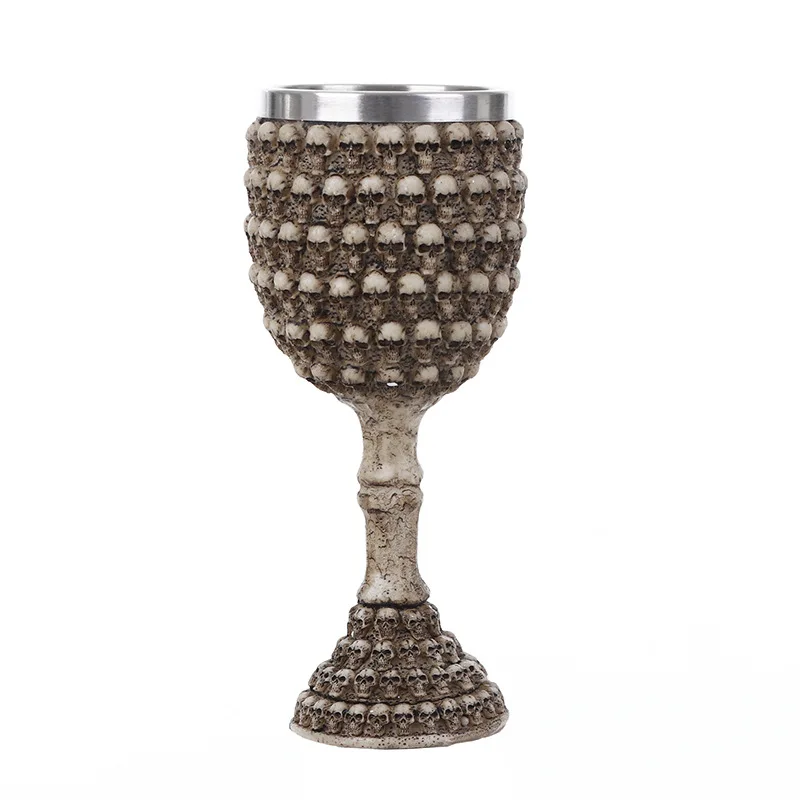 

JAYQUERING Resin Small Skull Inlay Goblet Ornaments Home Vintage Personality Desktop Decoration Wine Cabinet Decoration YH8049