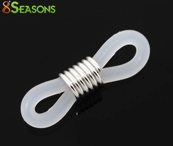 

8SEASONS 40 Rubber Looped End Connectors for Eyeglass Holder Necklace Chain 20x6mm