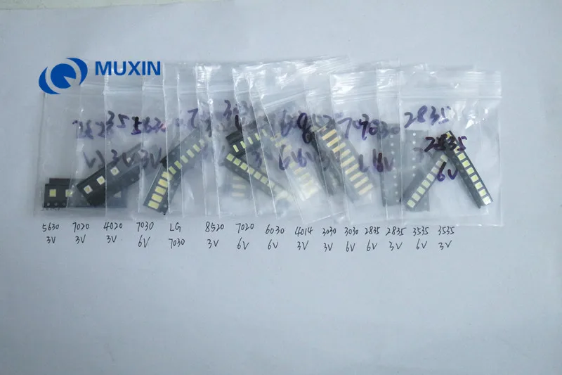 Комплект светодиодов SMD 150 шт./лот 1 Вт 3 в/6 в 2835/3030/2828/3535/5630/7020/7030/4020/4014/7032 для