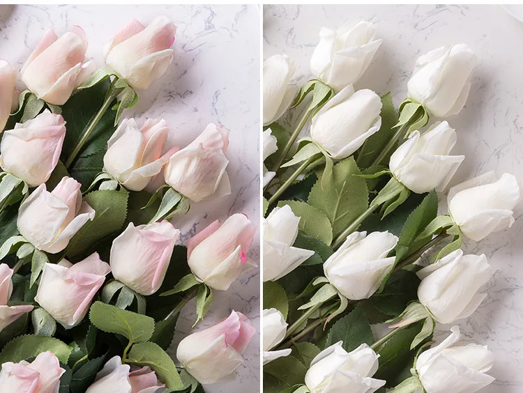 Розы Искусственные цветы настоящие на ощупь розовые цветы украшения для дома для свадебной вечеринки или дня рождения