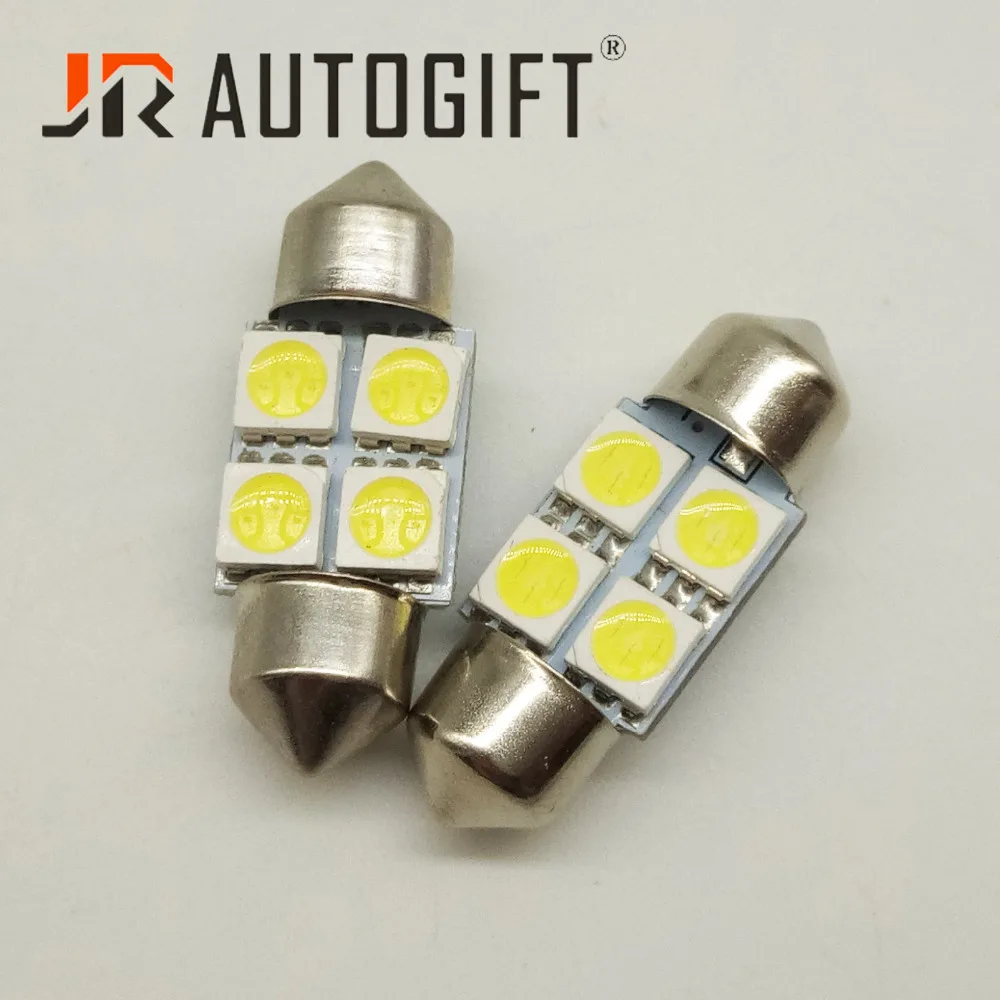 10 шт. гирлянда 5050 4 smd 31/36 мм автомобиля светодиодный светильник 24V 12V белый/синий/красный ft C5W 5050 авто интерьерные лампочки двери Doom светильник стайлинга автомобилей