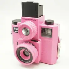 Новая камера HOLGA с двумя объективами Reflex 120 GTLR/120 GTLR пленочная камера розового цвета