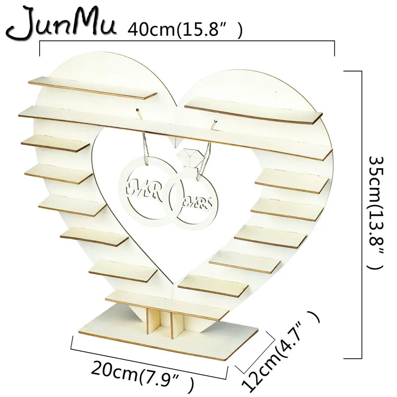 Подставка для конфет, украшение для свадебного стола, деревянная подставка в форме сердца, шоколад Ferrero Rocher, товары для дня рождения