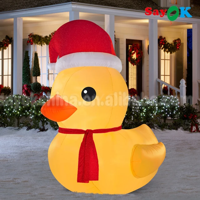 66 feet inflatable rubber christmas yellow duck with blower and led light funny for yard christmas - Christmas Duck 66 feet inflatable rubber christmas yellow duck with blower and led light funny for yard christmas - Christmas Duck