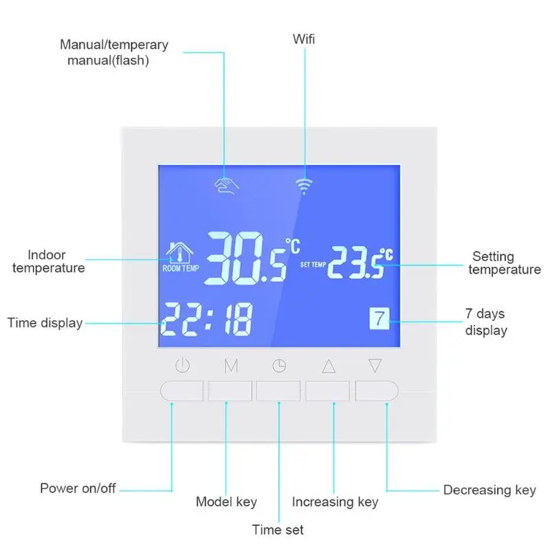 Wi-Fi термостат Smart lcd сенсорный экран комнатный подогрев пола цифровой беспроводной контроллер температуры Терморегулятор