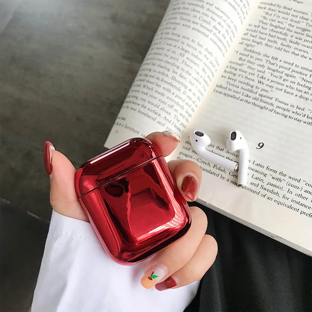 

luxury Plating Case for Apple Airpods 1 or 2 Bluetooth Wireless Earphone Cover Cute Cartoon Protective Fit in Case Plastic