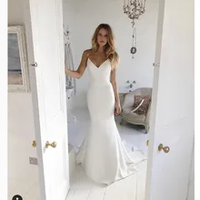 LORIE Русалка пляжное свадебное платье Спагетти ремни свадебное платье в стиле "Русалка" на заказ сексуальное сказочное белое свадебное платье цвета слоновой кости