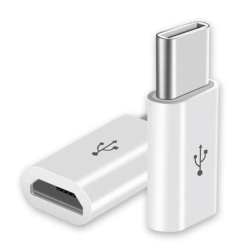 

2pcs/lot Hot Micro USB Female Adapter To Type C Male Converter Cable OTG Adapter Connector USB-C Charging Charger White (L0724)