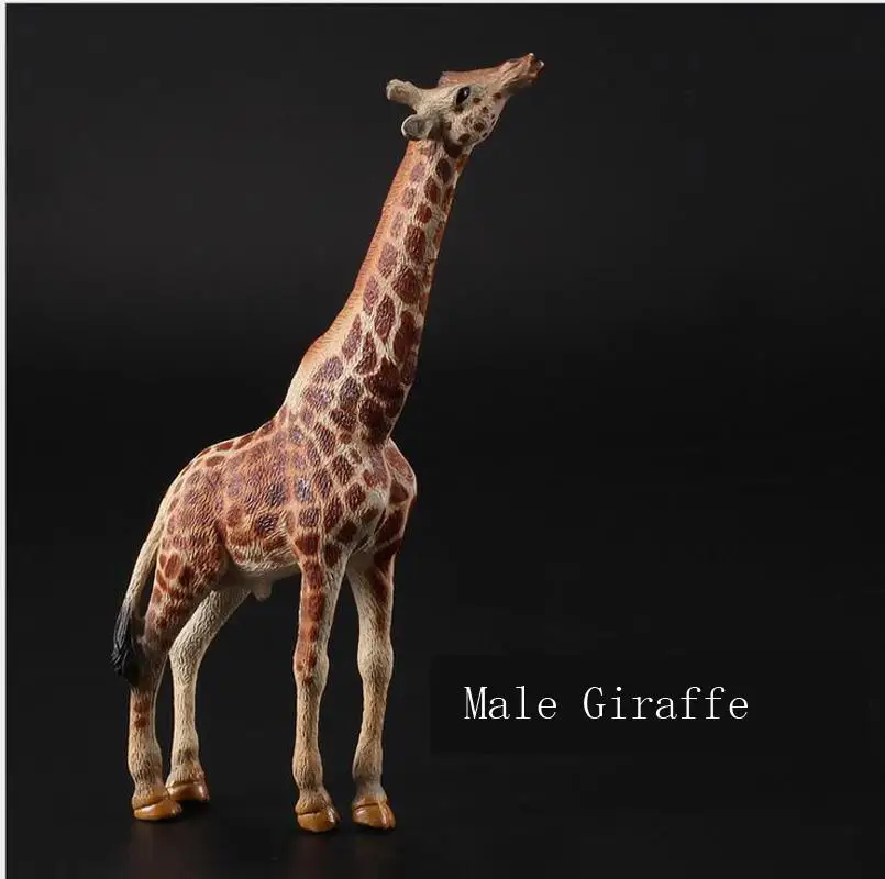 2 Piece Giraffe Model Toy Wild Animals toys set Zoo modeling plastic