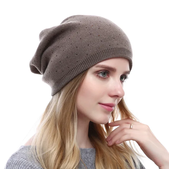 Winter Knitted Wool Beanies Women Hat Knitted Wool Beanie Hats Skullies