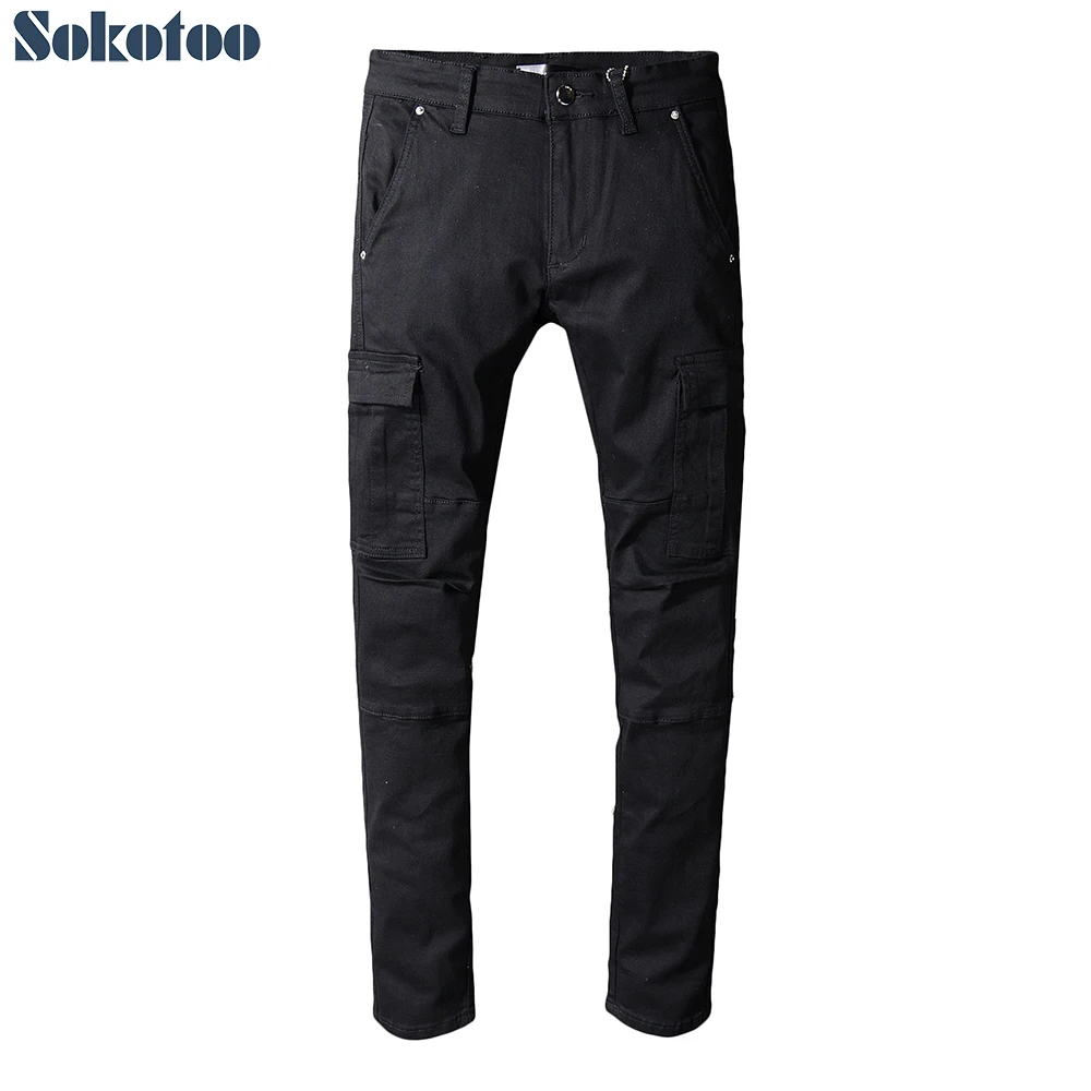 cargo denim jeans black