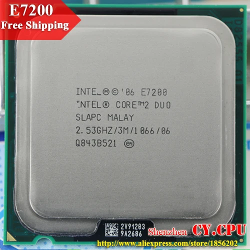 

Intel Core 2 Duo E7200 CPU Processor (2.53Ghz/ 3M /1066GHz) Socket 775 free shipping