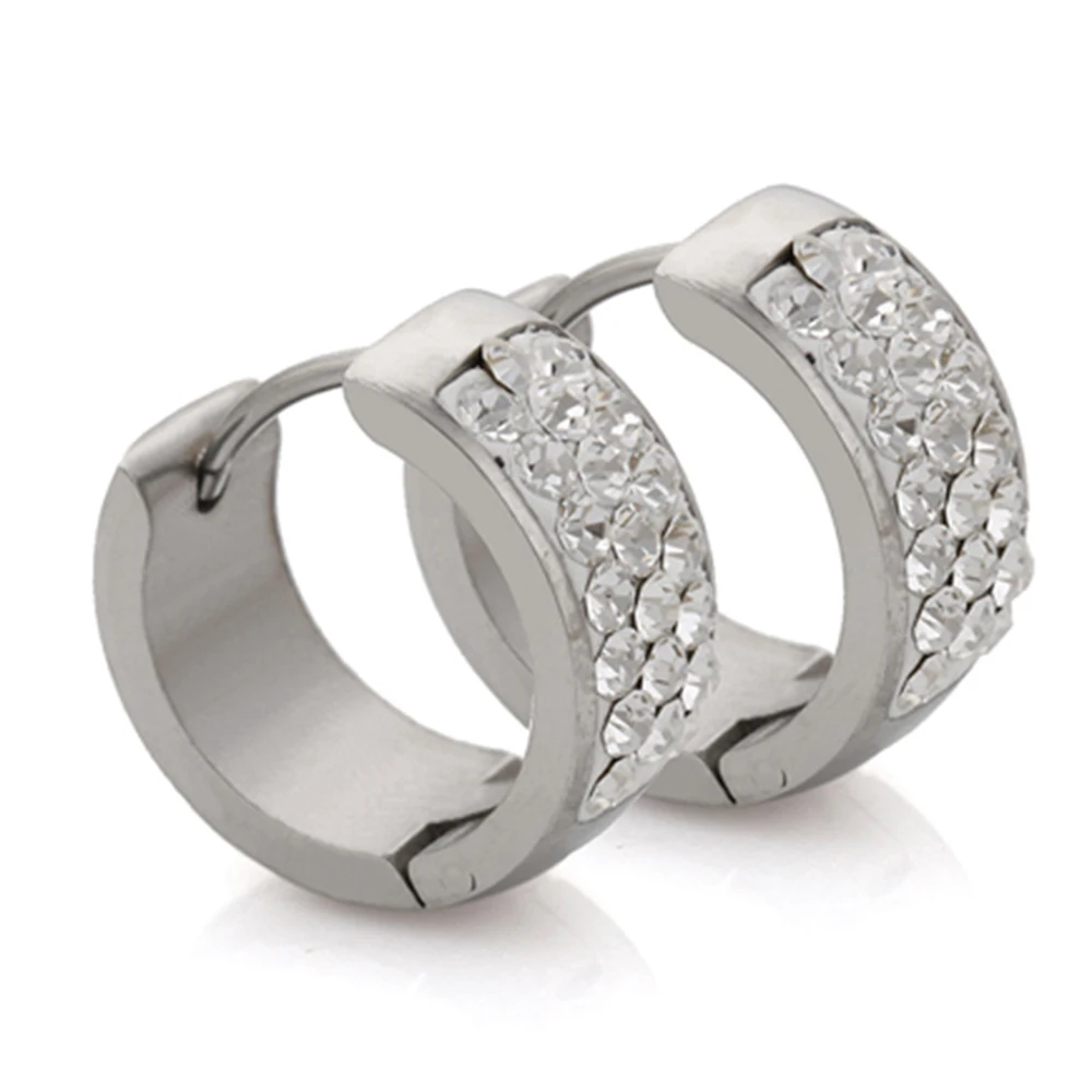 

Wholeslae Fashion Stainless Steel Crystal Earrings With CZ Stone