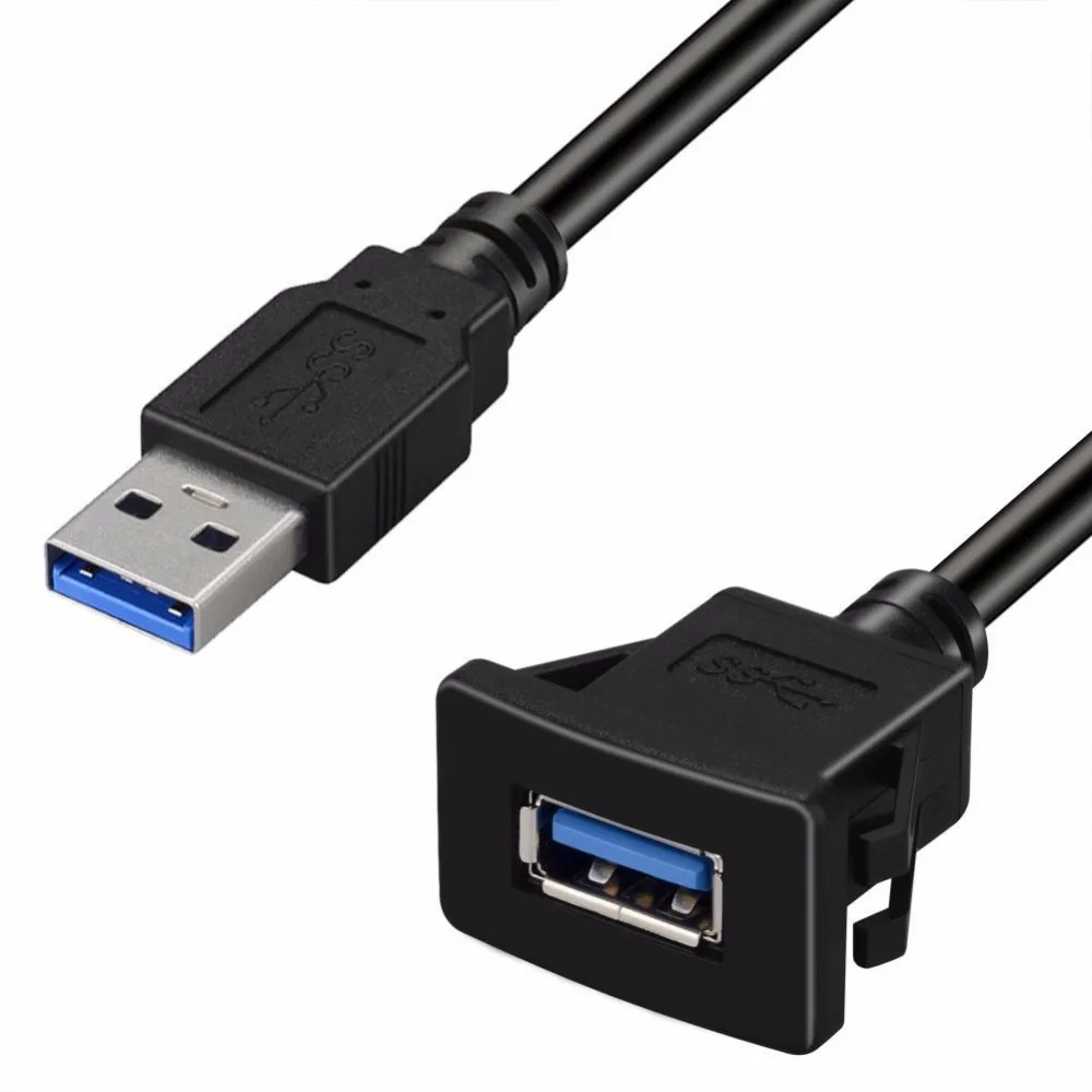 Квадратный Удлинительный кабель с одним портом USB 3 0 для монтажа на панели