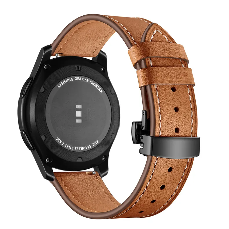 Butterfly clasp Leather Band for Xiaomi Huami Amazfit GTR 47mm 42mm Bracelet Strap for Huami Amazfit Bip lite/Stratos 2/Pace