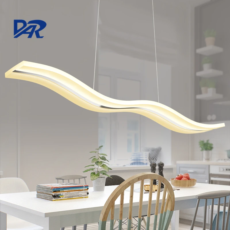 

Fashion White Wave Acryl Pendant Lamp Dining Room Led Hanging Lights AC 110V 220V Restaurant Suspension Luminaire Pendientes