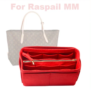 

Fits Raspail MM Insert Organizer Purse Organizer Handbag Bag in Bag-3MM Premium Felt(Handmade/20 Colors)w/Detachable Zip Pocket